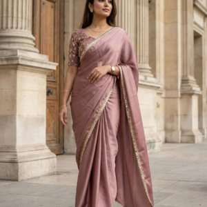 Blush Rose Satin Silk Grace Saree