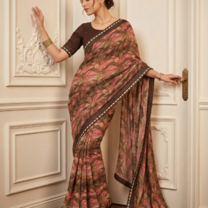 Rustic Rose Printed Designer Saree