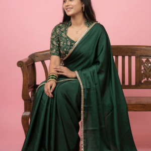 Dark Green Art Silk Elegant Saree